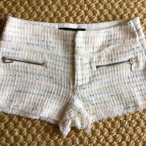 Zara Tweed White with Rainbow Thread Shorts